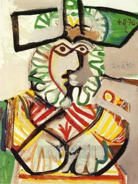 Buste d homme au chapeau 2 1970 Cubism Oil Paintings
